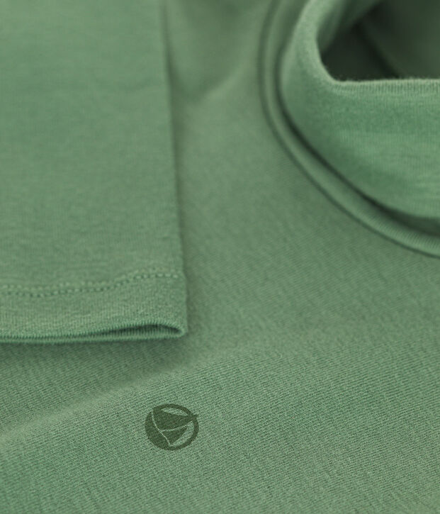 Camiseta de cuello alto de algod&oacute;n para ni&ntilde;o/a verde