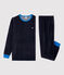 Pijama azul marino de niño de terciopelo azul SMOKING