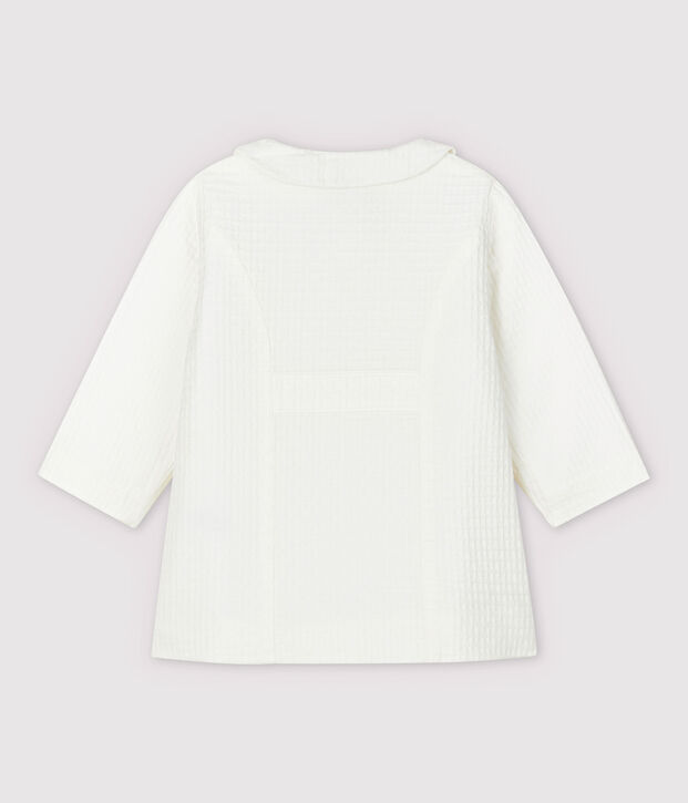 Chaqueta de vestir de urdimbre y trama de beb&eacute; ni&ntilde;a blanco
