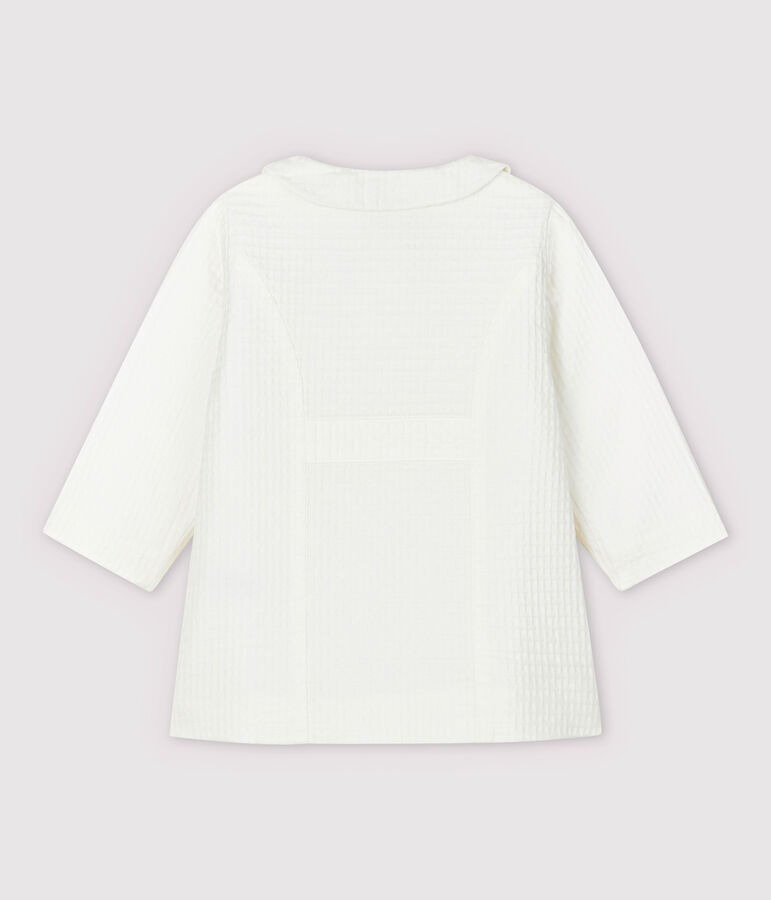 Chaqueta de vestir de urdimbre y trama de beb&eacute; ni&ntilde;a blanco MARSHMALLOW