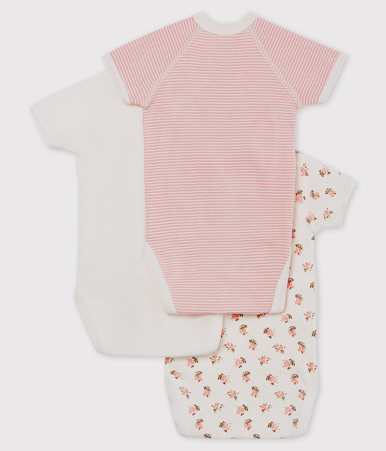 Tres bodis de nacimiento de manga corta para beb&eacute; multicolor