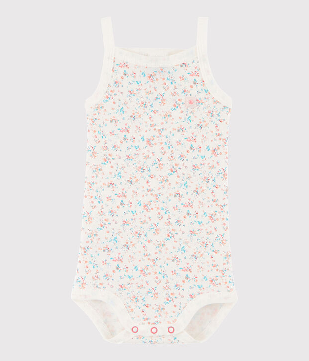 Bodi de tirantes de beb&eacute; de ni&ntilde;a blanco/multicolor