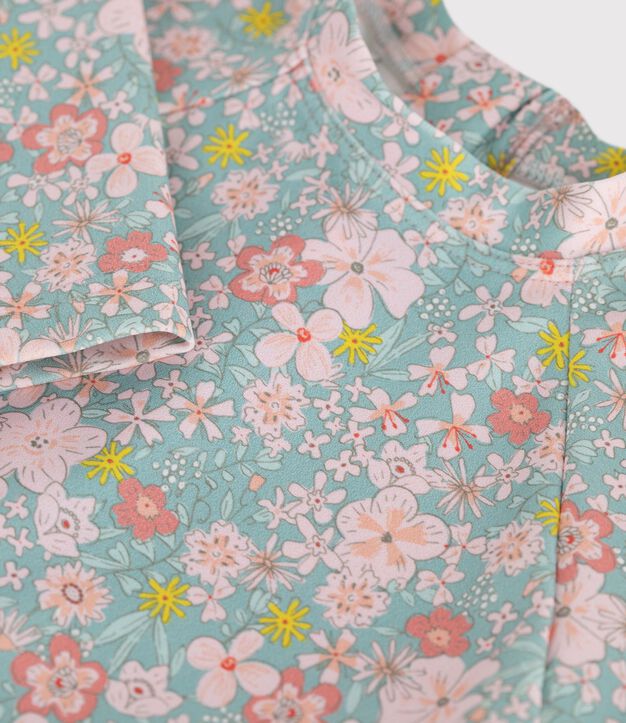 Camiseta con protecci&oacute;n UV con estampado de flores para beb&eacute; azul/multicolor
