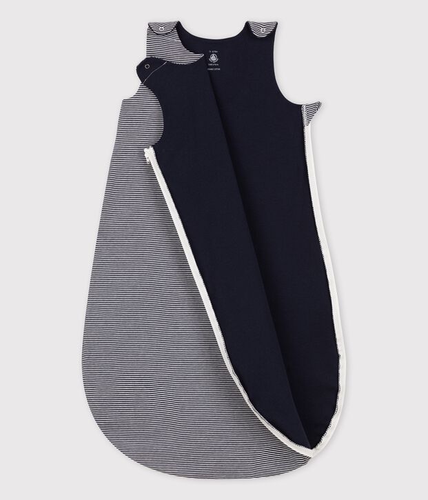 Saco de dormir para beb&eacute; de algod&oacute;n a rayas TOG 0.5 azul/blanco