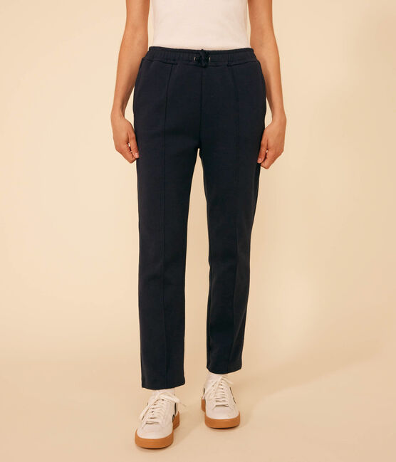 Pantalón de algodón y elastano para mujer azul SMOKING