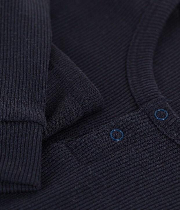 Pijama liso de algod&oacute;n y lyocell para ni&ntilde;o/ni&ntilde;a azul