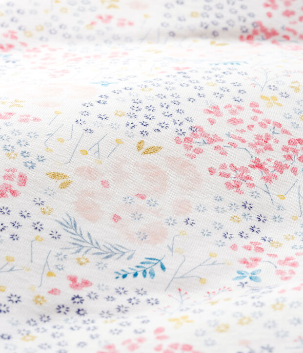 Saco reversible para beb&eacute; ni&ntilde;a de punto blanco/multicolor
