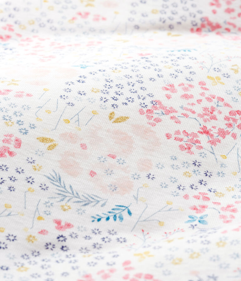 Saco reversible para beb&eacute; ni&ntilde;a de punto blanco/multicolor