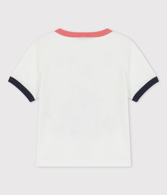 Camiseta de manga corta con motivo de algodón ecológico de bebé blanco MARSHMALLOW