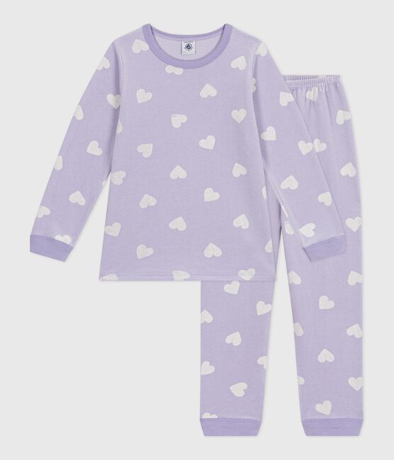 Pijama infantil de terciopelo con estampado de corazones blanco SQUAW/ MARSHMALLOW