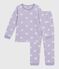 Pijama infantil de terciopelo con estampado de corazones blanco SQUAW/ MARSHMALLOW