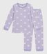 Pijama infantil de terciopelo con estampado de corazones
