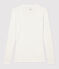 Camiseta de canalé ligero de mujer blanco MARSHMALLOW