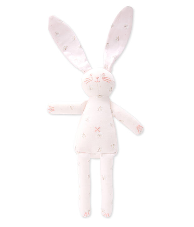 Doudou lapin rosa/blanco/multicolor