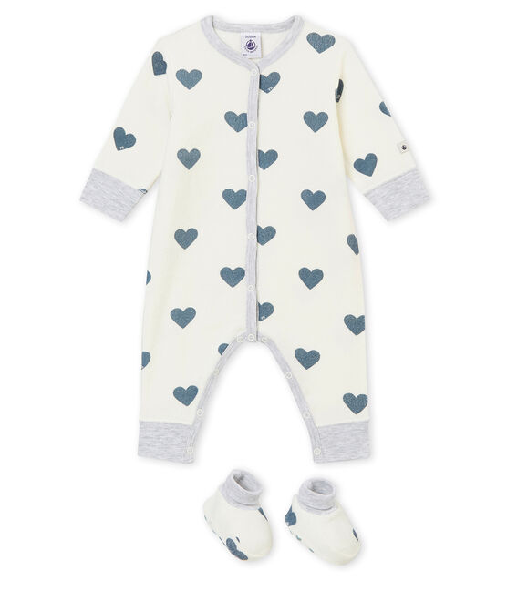 Pelele de noche para bebé niña blanco MARSHMALLOW/azul ASTRO