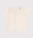 Blusa de manga corta de gasa de algodón para bebé