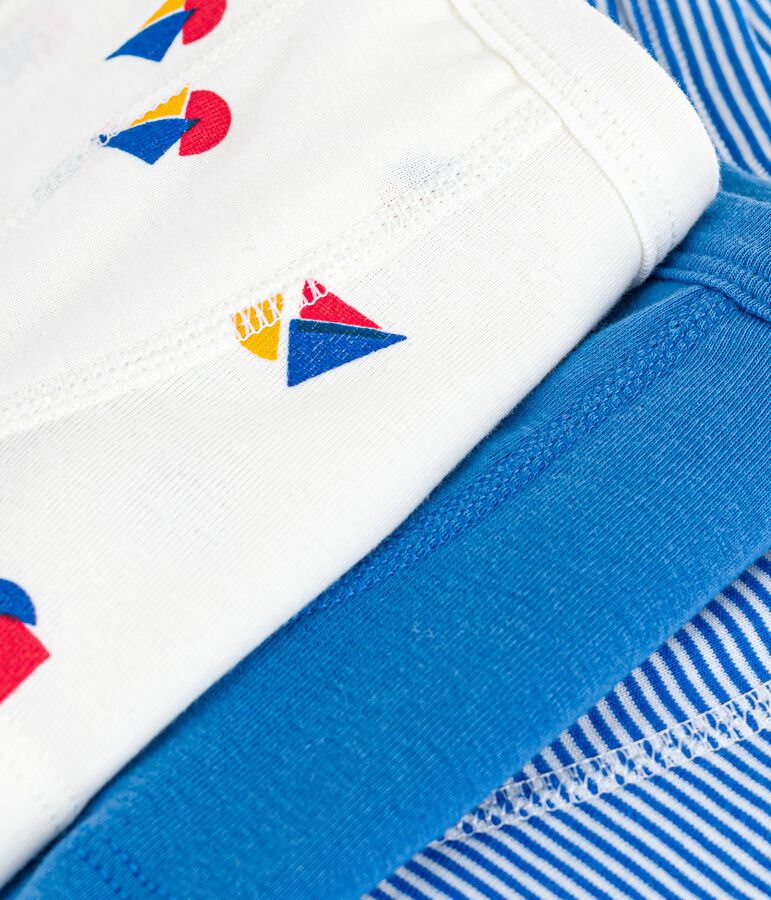 Juego de b&oacute;xeres infantiles de algod&oacute;n con ribete en la cintura y estampado de barcos multicolor