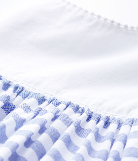 Vestido de manga corta para bebé niña blanco MARSHMALLOW/azul RIYADH