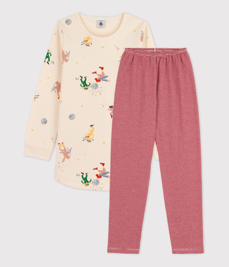 Camis&oacute;n fosforescente de mulet&oacute;n y algod&oacute;n de ni&ntilde;a crudo/multicolor