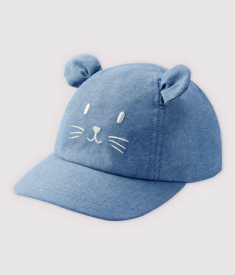 Gorra de tela vaquera de beb&eacute; azul