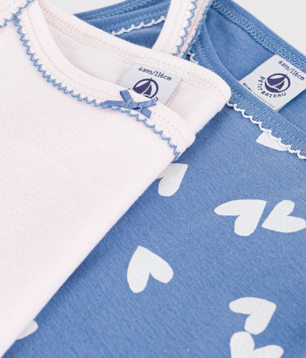 Juego de camisetas de tirantes infantiles de algod&oacute;n con corazones multicolor