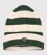 Gorro a rayas de punto con forro de tejido polar de niño/niña