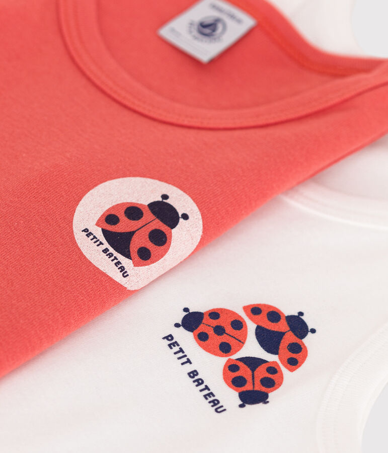 Juego de 2 camisetas sin mangas infantiles de algod&oacute;n multicolor