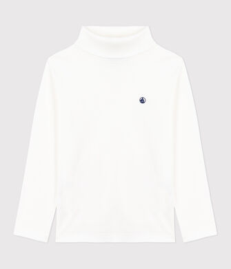 Camiseta infantil de cuello alto de algod&oacute;n
