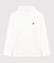 Camiseta infantil de cuello alto de algod&oacute;n blanco