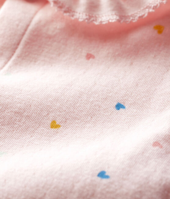 Pijama rosa con corazones de túbico para bebé niña rosa FLEUR/blanco MULTICO