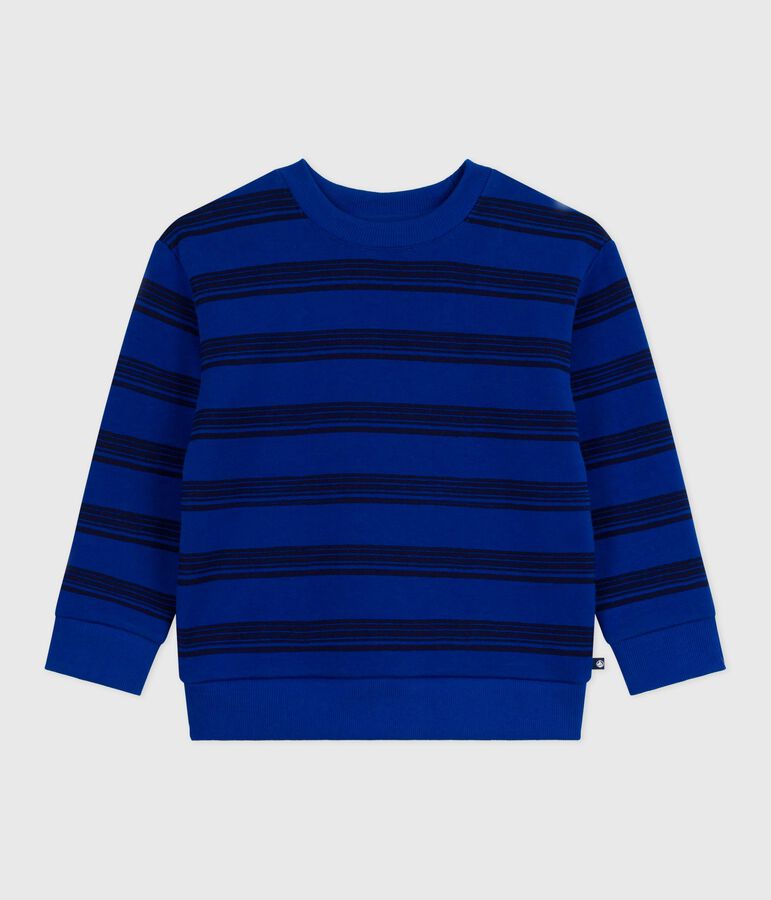 Sudadera infantil unisex de algod&oacute;n a rayas azul/azul