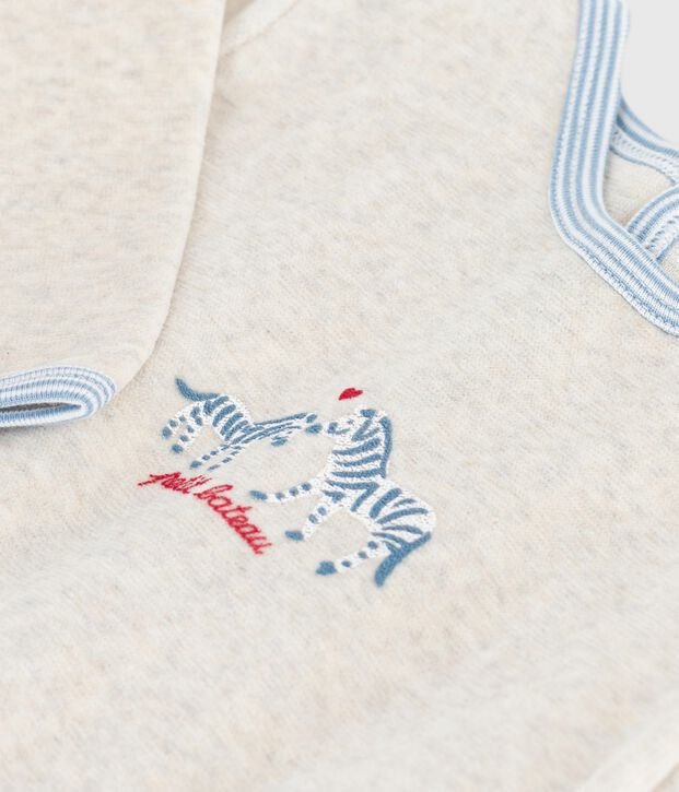 Pijama liso de terciopelo con abertura trasera para beb&eacute; MONTELIMAR CHINE