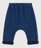 Pantalón sarouel de muletón efecto denim para bebé azul MEDIEVAL/beige ECRU