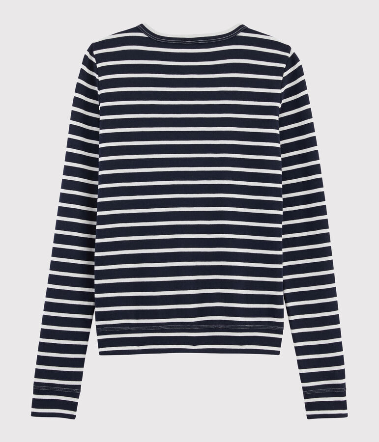 C&aacute;rdigan ic&oacute;nico para mujer azul/blanco