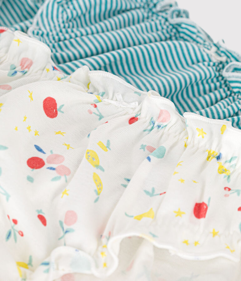 Juego de 2 braguitas con volantes de algod&oacute;n de mujer multicolor