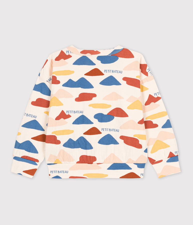 Sudadera estampada de t&uacute;bico de ni&ntilde;a / ni&ntilde;o crudo/multicolor