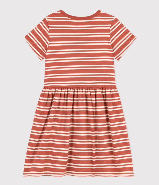 Vestido de manga corta de algodón a rayas para niña FAMEUX/ AVALANCHE