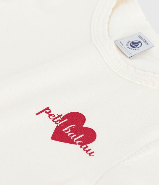 Camiseta infantil estampada de manga corta crudo MILK