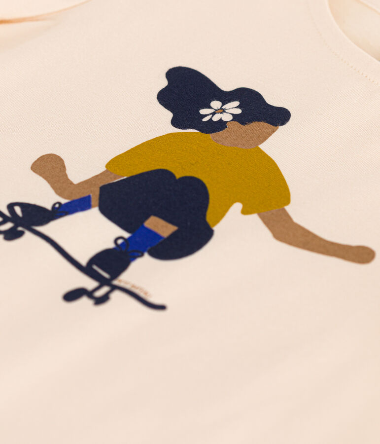 Camiseta de jersey ligero para ni&ntilde;a crudo/multicolor