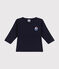 Camiseta de algodón de manga larga para bebé azul SMOKING