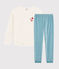 Pijama de chica - mujer de terciopelo blanco MARSHMALLOW/ BRUME