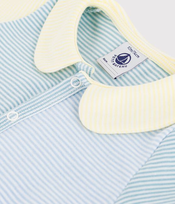 Mono corto de algodón con cuello para bebé MIMI/ MARSHMALLOW