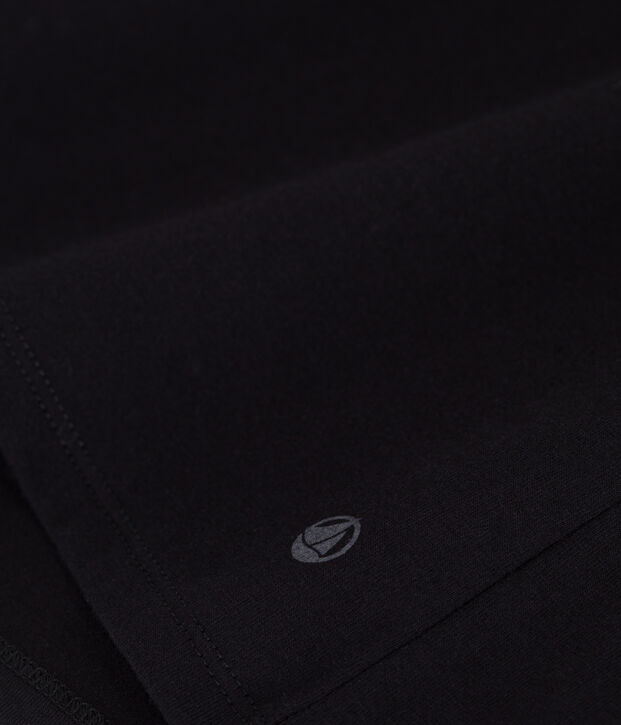 Camiseta Recta de algod&oacute;n liso para mujer negro