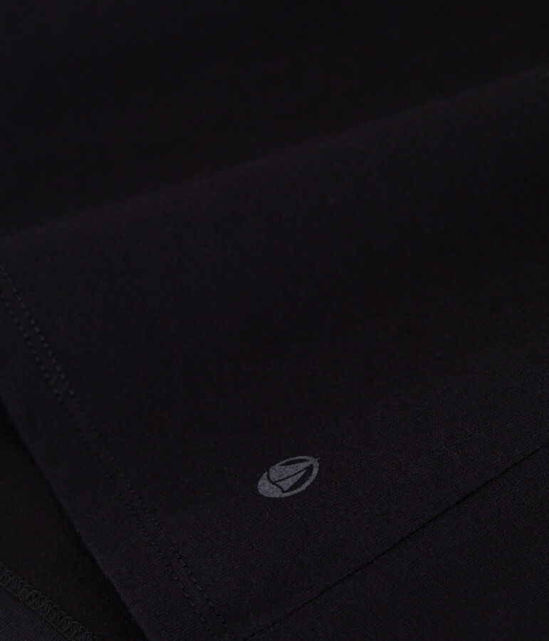 Camiseta Recta de algod&oacute;n liso para mujer negro