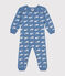 Pijama sin pies de algodón con estampado de ballena para bebé azul BEACH/ MARSHMALLOW