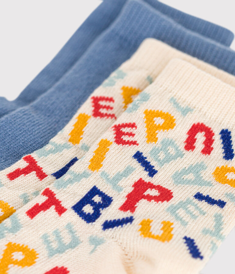2 pares de calcetines de algod&oacute;n Petit Bateau para beb&eacute; multicolor