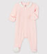 Pijama rosa de terciopelo con cuello para bebé niña