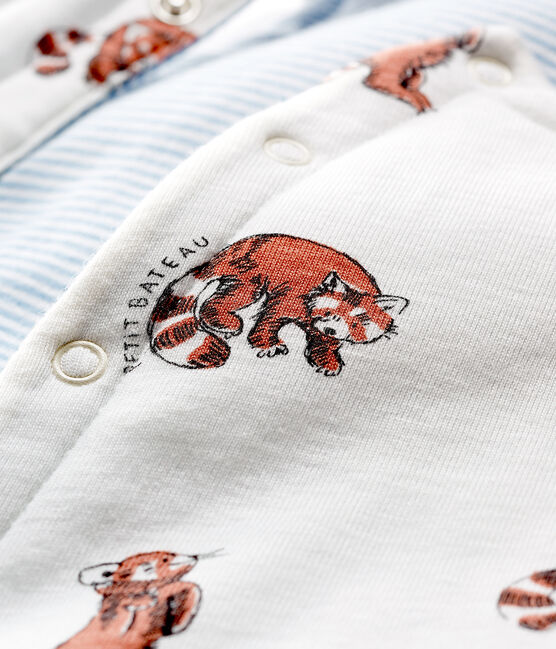 Chaleco sin mangas reversible de punto con forro para bebé niño blanco MARSHMALLOW/ MULTICO CN
