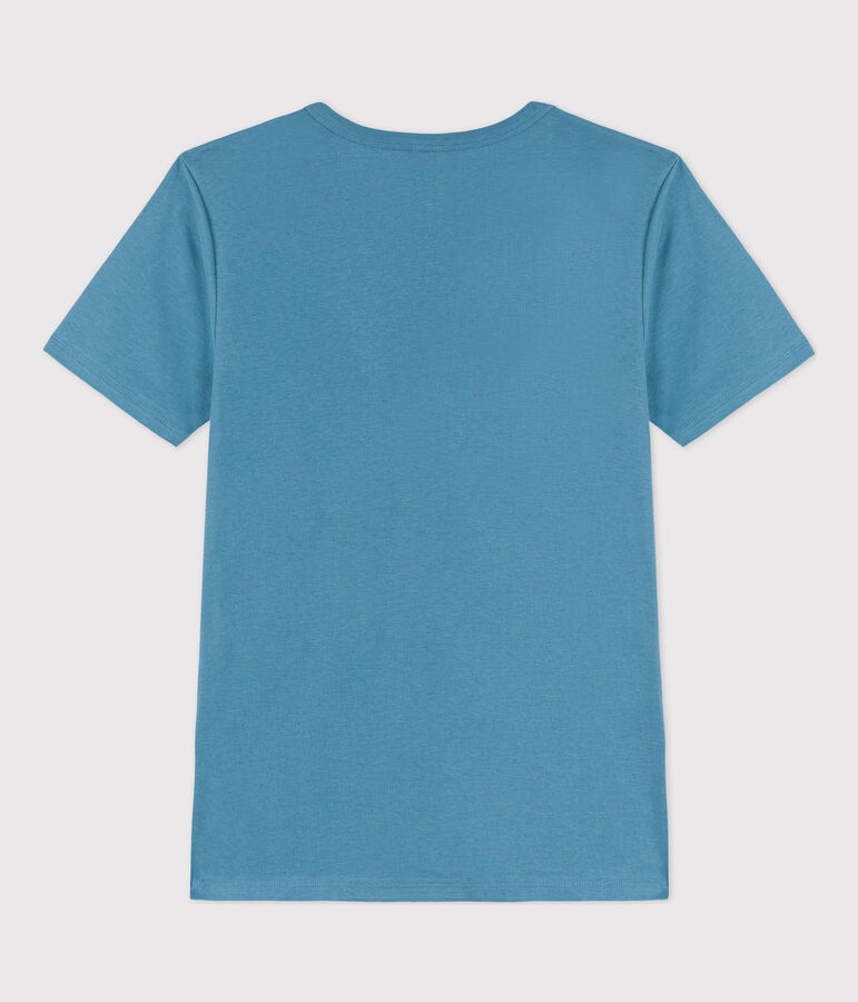 Camiseta L'ICONIQUE de algod&oacute;n con cuello de pico para mujer azul