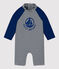 Mono anti-UV de material reciclado para bebé azul MEDIEVAL/blanco MARSHMALLOW